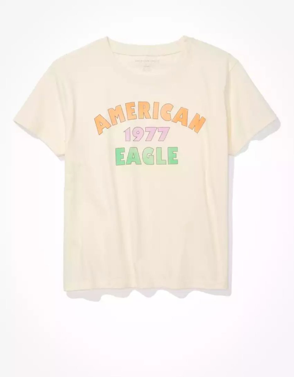 T Shirts American Eagle AE Graphique Tee Blanche Femme | EWA-02930826